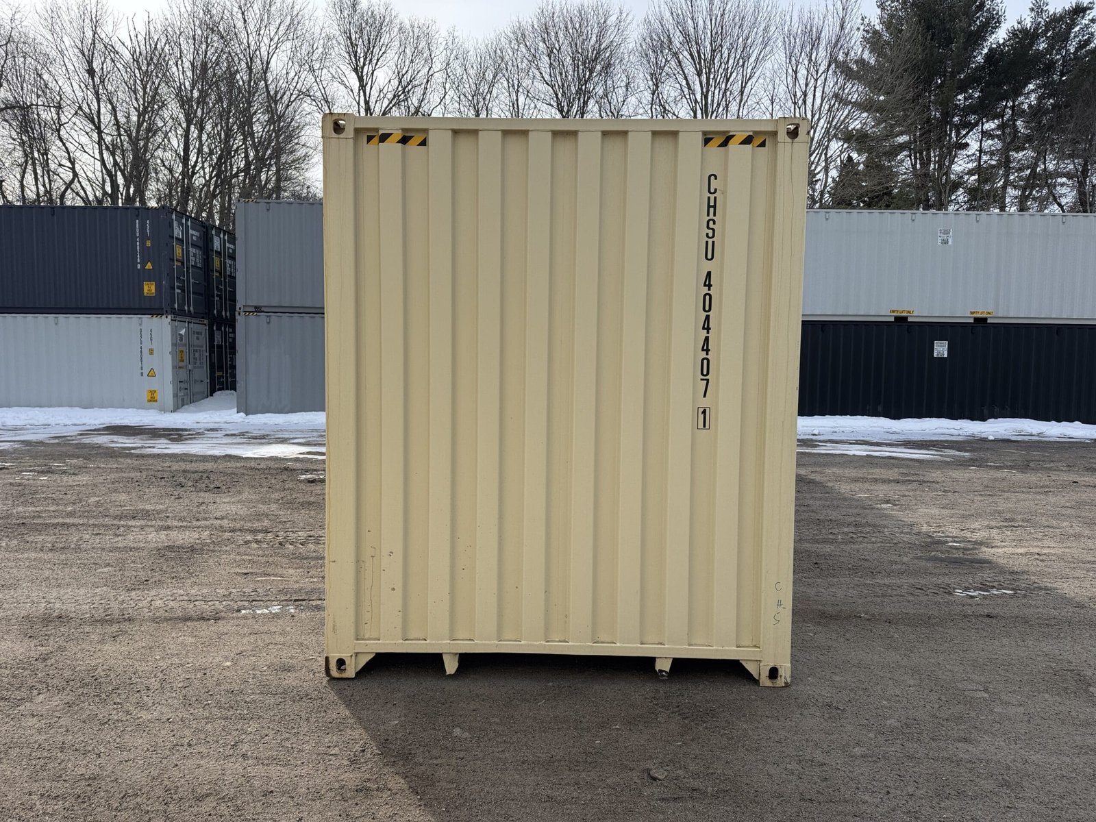 40ft New High Cube Shipping Container - Wind & Watertight - Beige - Unit CHSU404-407-1 - Image 11