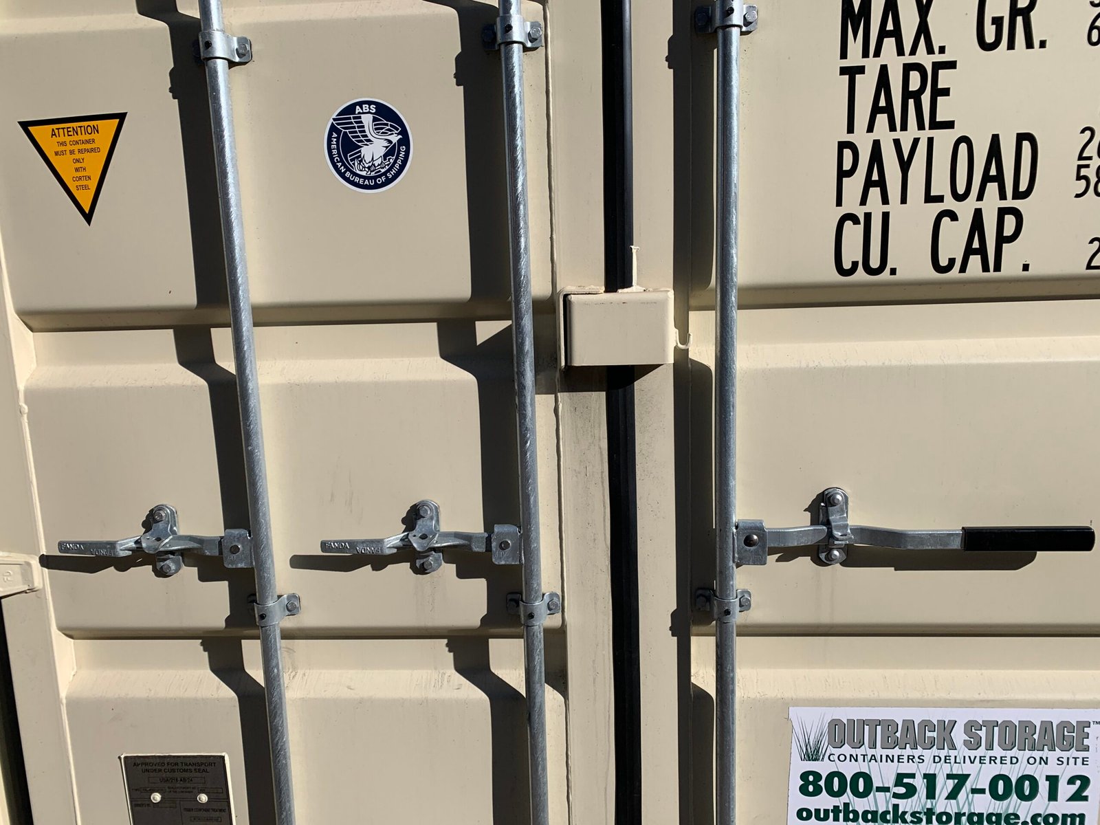 40ft New High Cube Shipping Container - Wind & Watertight - Beige - Unit FXLU819379-3 - Image 4
