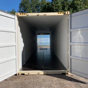 40ft New High Cube Shipping Container  -  Wind & Watertight  -  Beige  -  Unit FXLU819379-3