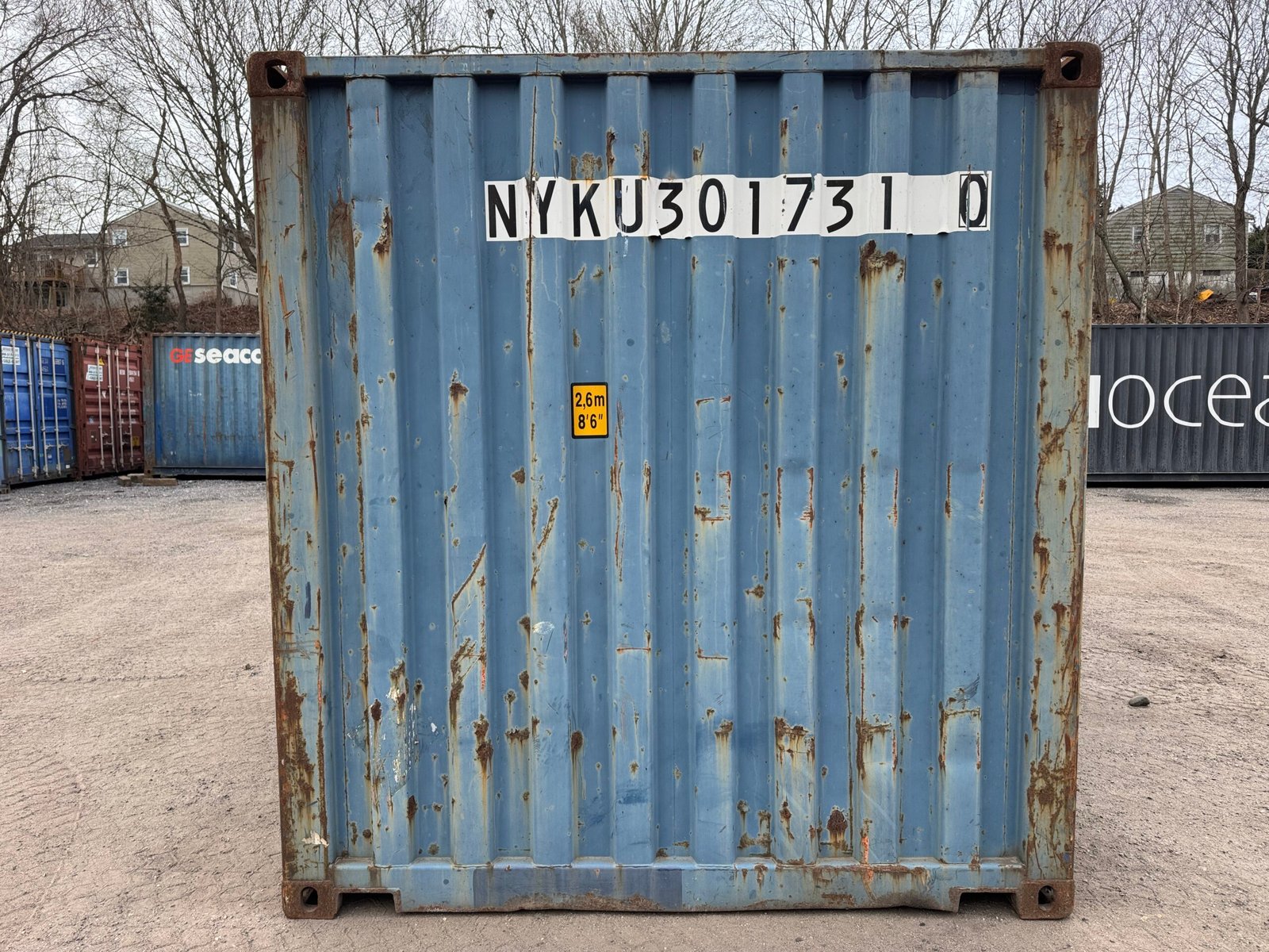 20ft Used Shipping Container - Wind & Watertight - Blue - Unit NYKU301731-0 - Image 9