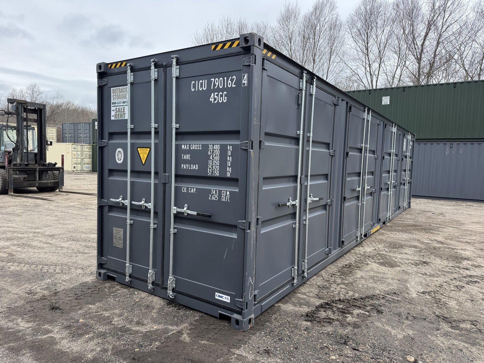 40ft New High Cube Shipping Container - Wind & Watertight - Dk Gray - Unit CICU790162-4 - Image 7
