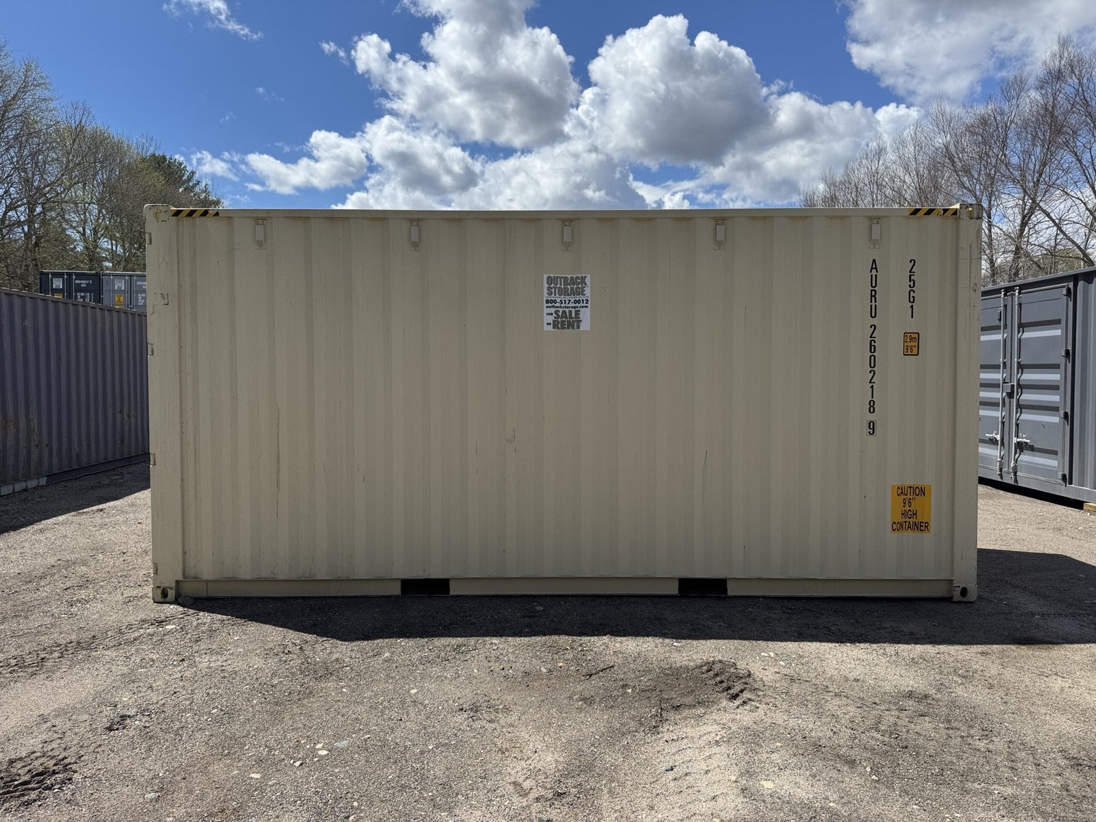 20ft New High Cube Shipping Container - Wind & Watertight - Beige - Unit AURU260218-9 - Image 9