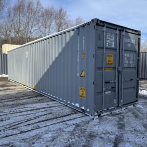 40ft New High Cube Shipping Container  -  Wind & Watertight  -  Gray  -  Unit CEUU480722-0