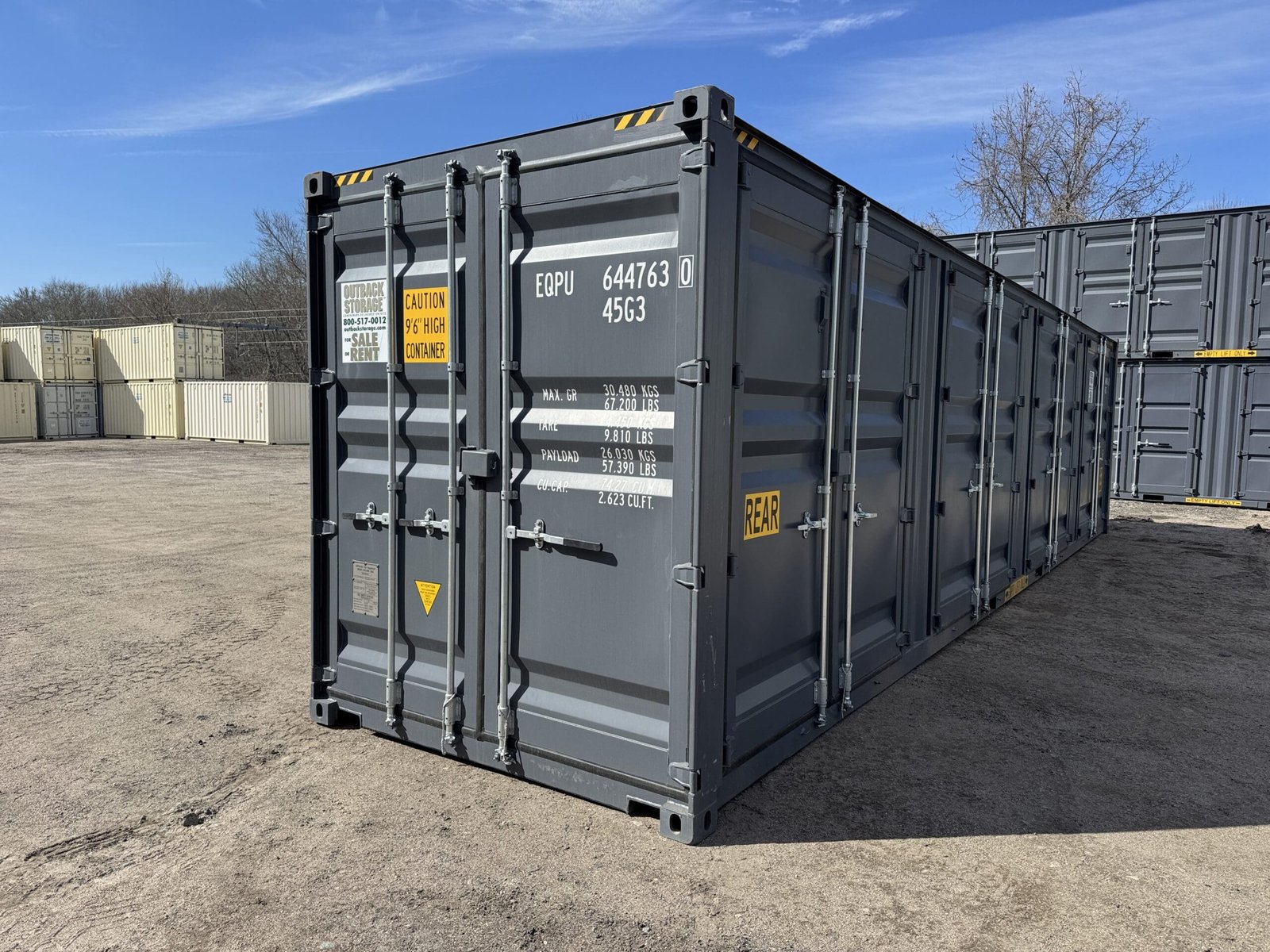 40ft New High Cube Shipping Container - Wind & Watertight - Dk Gray - Unit EPQU644763-0 - Image 8