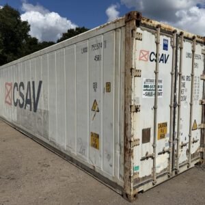 40ft As-Is High Cube Shipping Container - Wind & Watertight - White - Unit LNXU755574-1