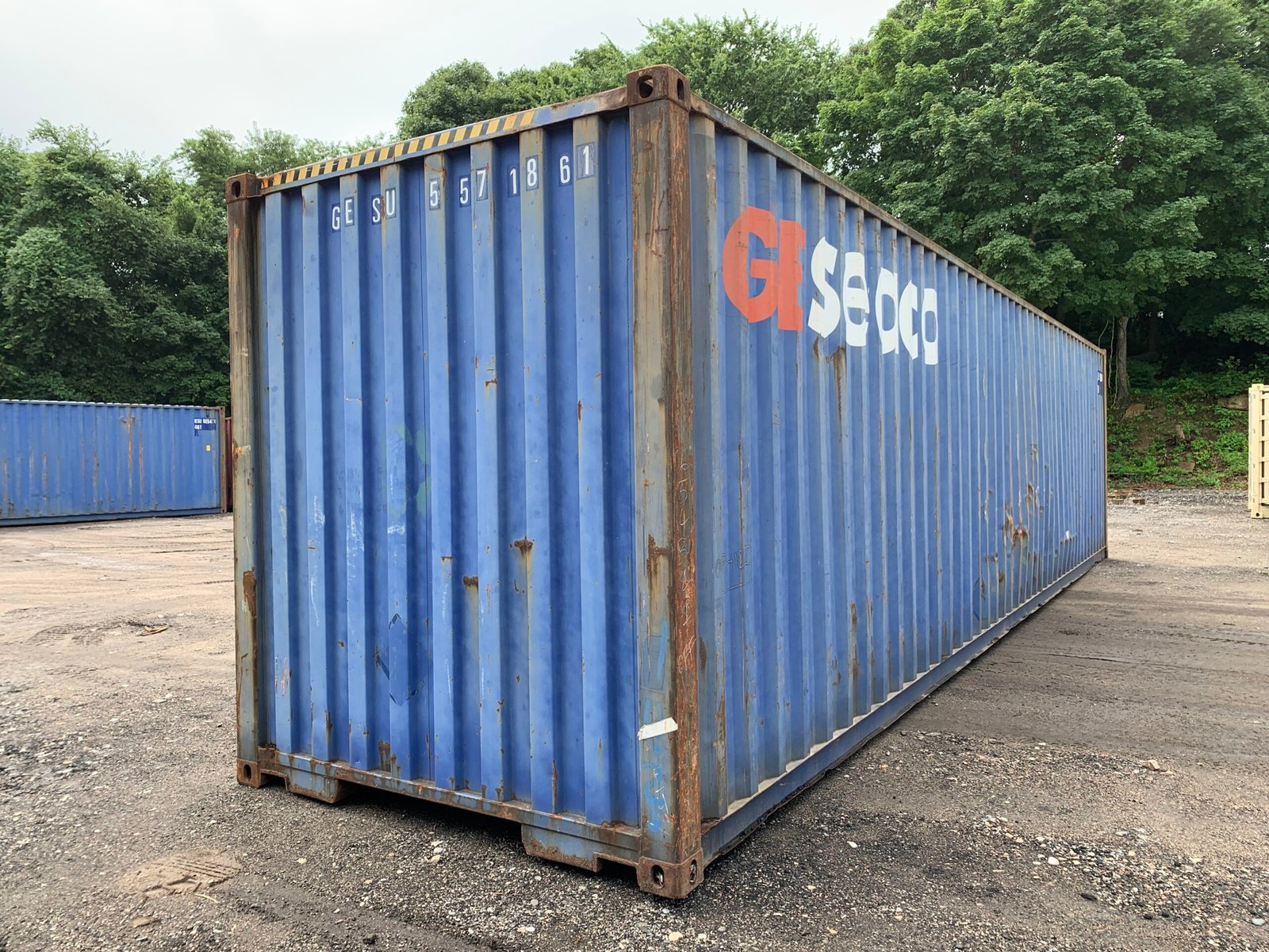 40ft Used High Cube Shipping Container - Wind & Watertight - Blue - Unit GESU557186-1 - Image 9