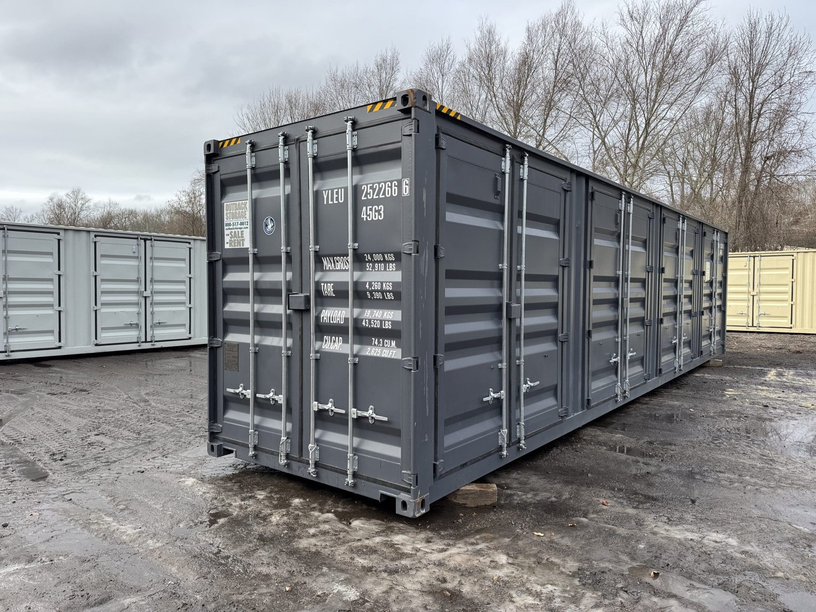 40ft New High Cube Shipping Container - Wind & Watertight - Dk Gray - Unit YLEU252266-6 - Image 8