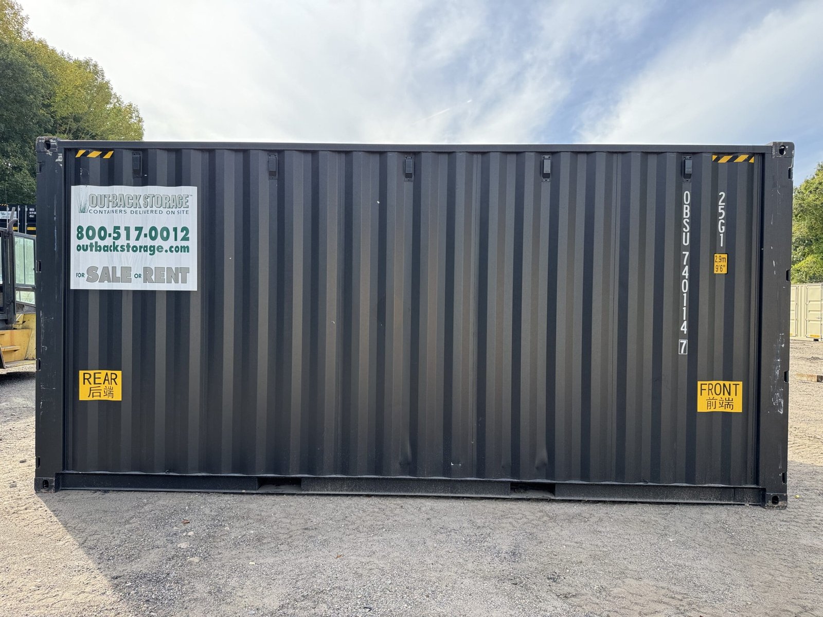 20ft New High Cube Shipping Container - Wind & Watertight - Black - Unit OBSU740114-7 - Image 12