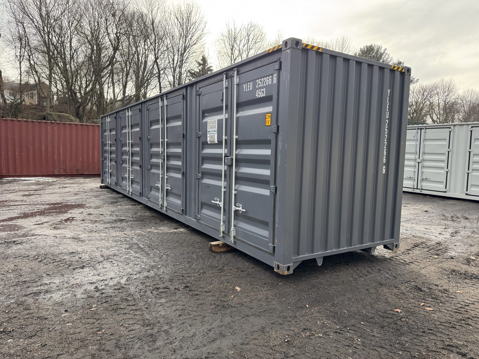 40ft New High Cube Shipping Container - Wind & Watertight - Dk Gray - Unit YLEU252266-6 - Image 10