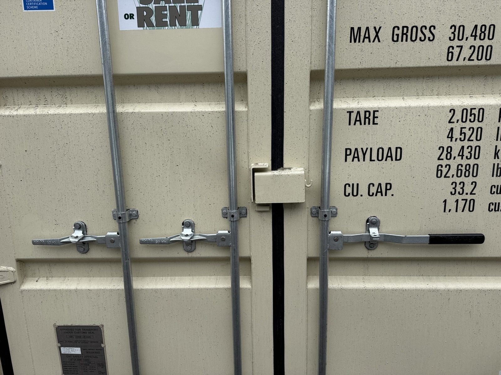 20ft New Shipping Container - Wind & Watertight - Beige - Unit TGSU245556-6 - Image 4