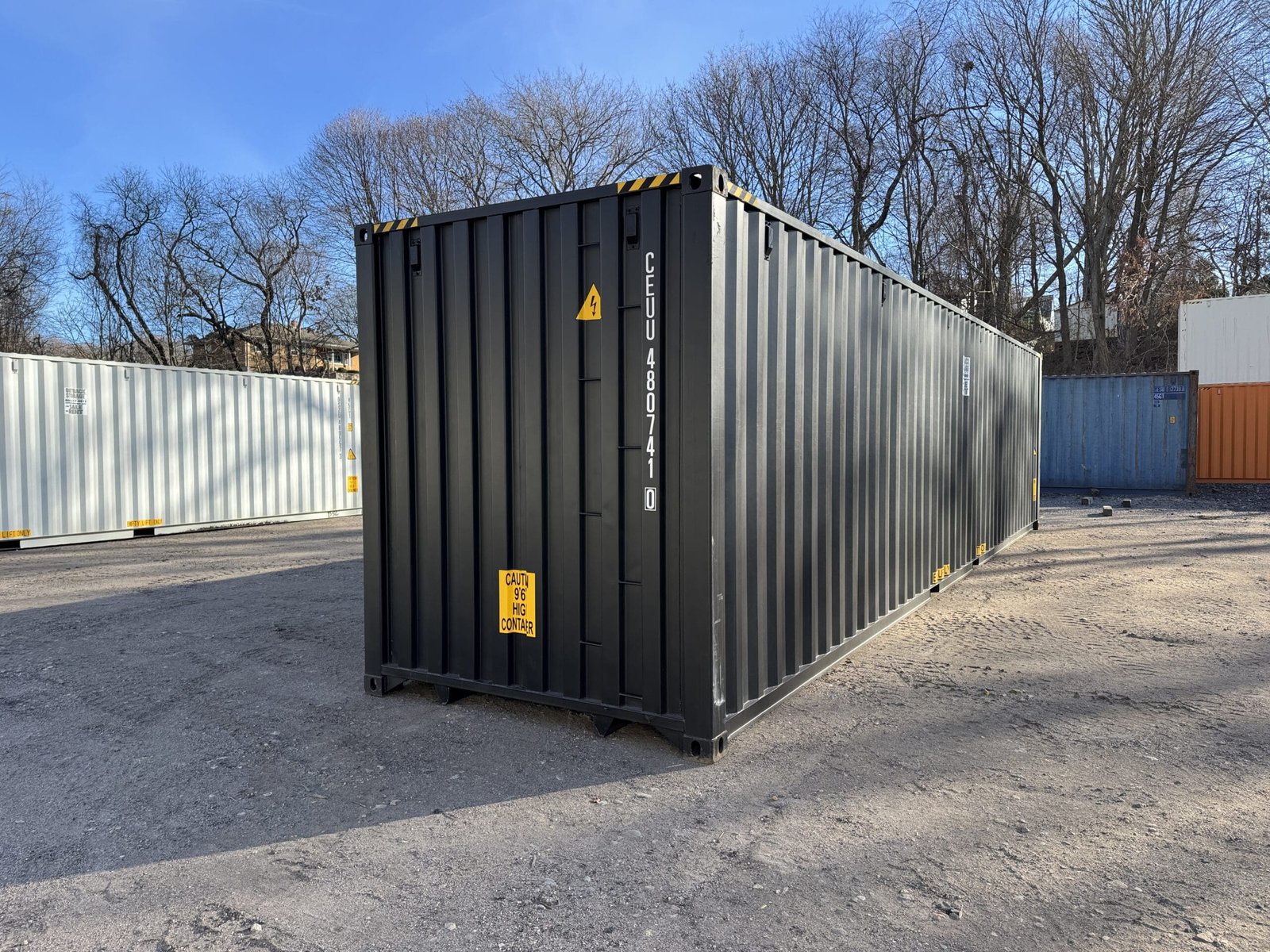40ft New High Cube Shipping Container - Wind & Watertight - Black - Unit CEUU480741-0 - Image 12