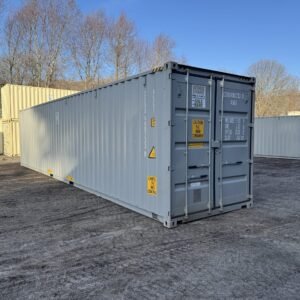 40ft New High Cube Shipping Container  -  Wind & Watertight  -  Gray  -  Unit CEUU480733-9