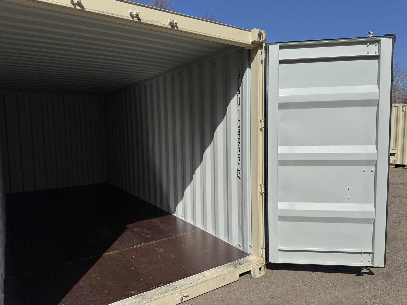 20ft New Shipping Container - Wind & Watertight - Beige - Unit JTAU104933-3 - Image 11
