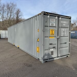 40ft New High Cube Shipping Container  -  Wind & Watertight  -  Gray  -  Unit DSZU480535-7
