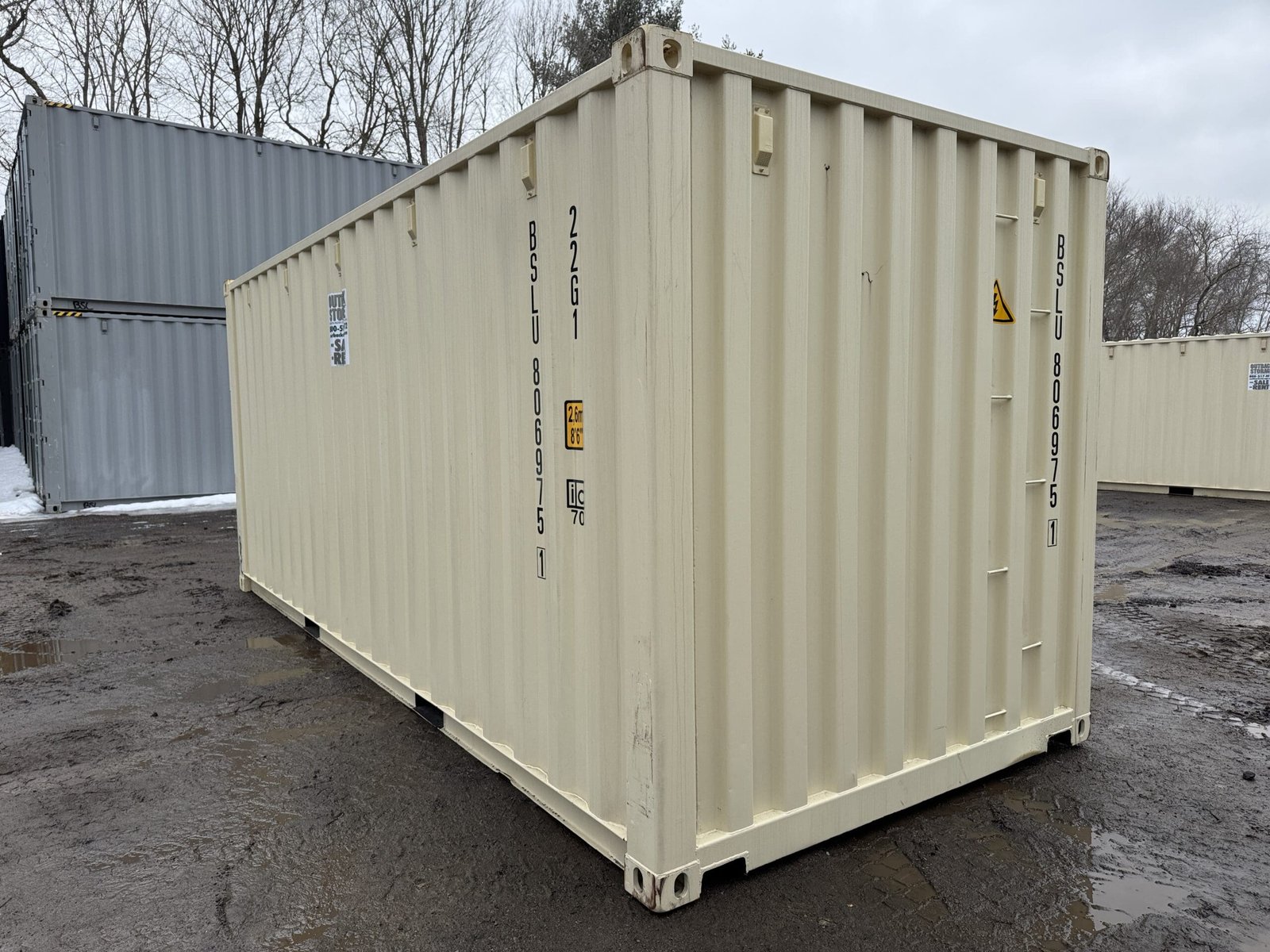 20ft New Shipping Container - Wind & Watertight - Beige - Unit BSLU806975-1 - Image 11