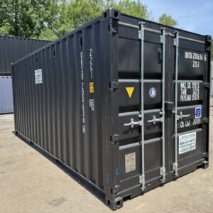 20ft New Shipping Container - Wind & Watertight - Black - Unit OBSU200636-6