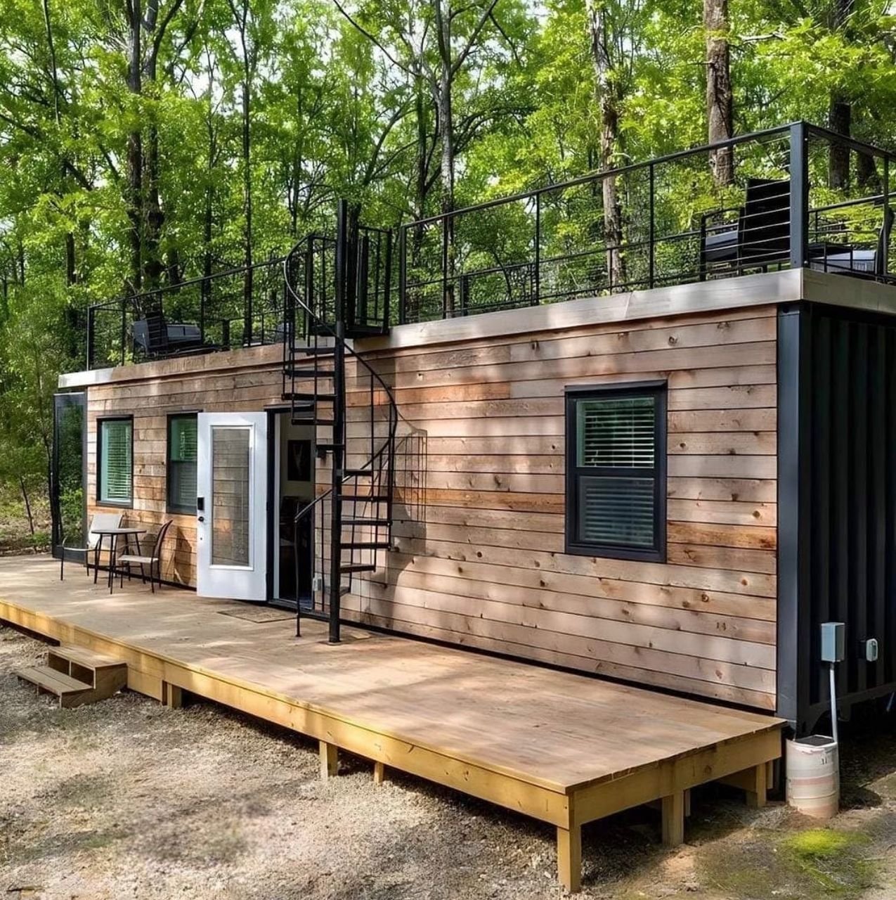 Luxury 1 Bedroom Tiny Home with Rooftop Deck - Fully Furnished Modern Prefab Container Home with Bathroom, Smart Interior & Fast Installation