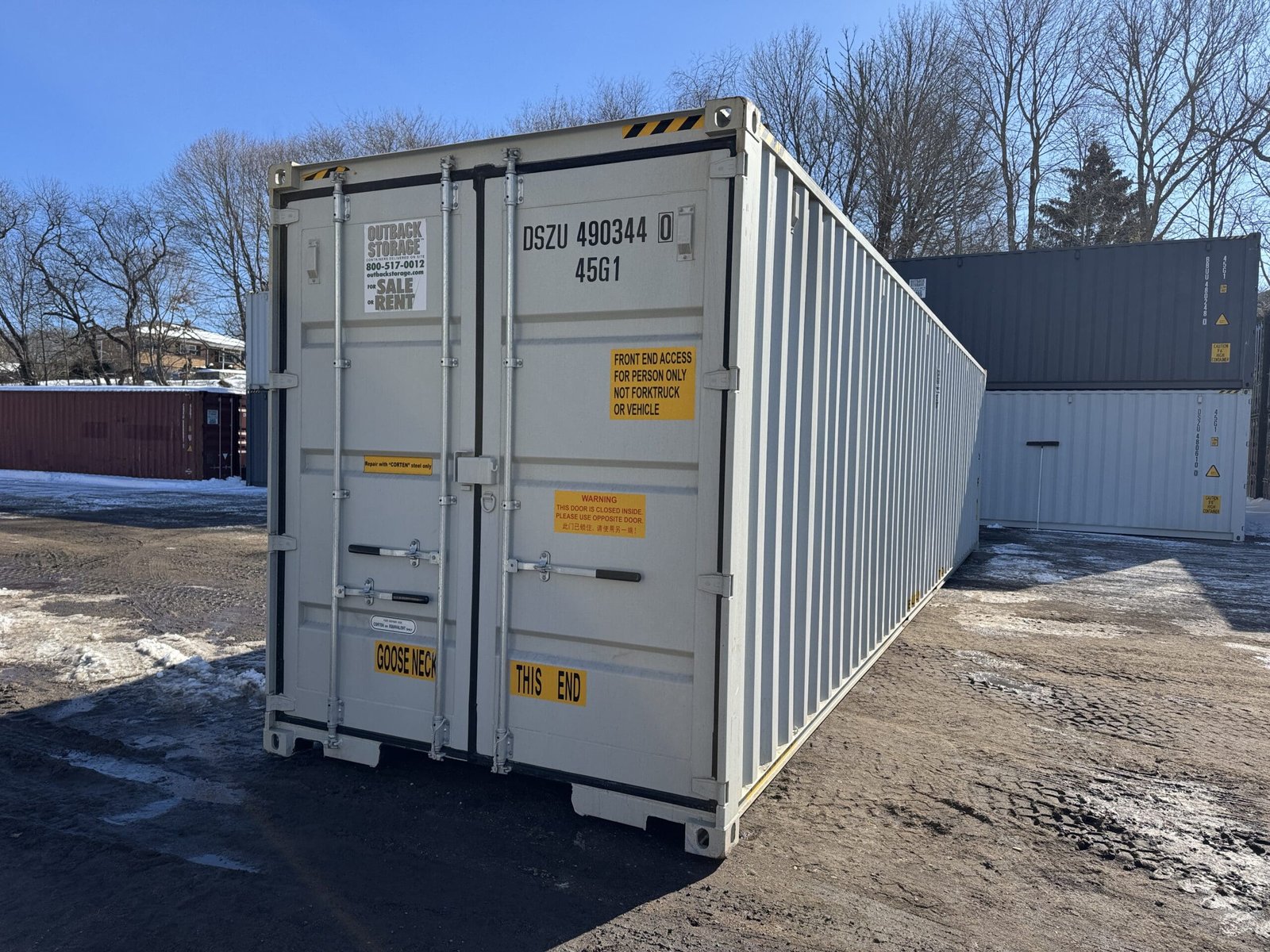 40ft New High Cube Shipping Container - Wind & Watertight - Gray - Unit DSZU490344-0 - Image 12