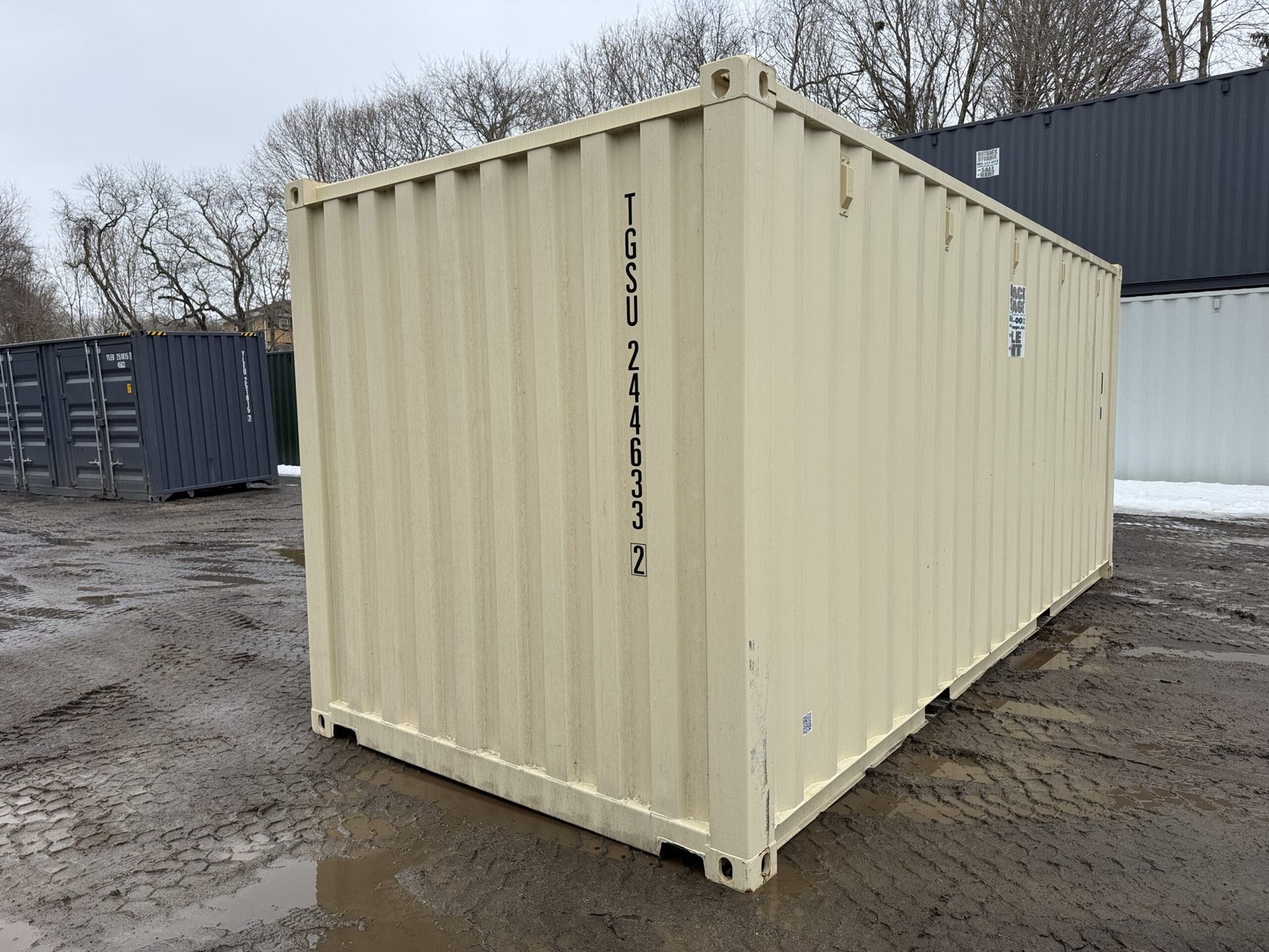 20ft New Shipping Container - Wind & Watertight - Beige - Unit TGSU244633-2 - Image 11