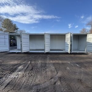 40ft New High Cube Shipping Container  -  Wind & Watertight  -  Lt Gray  -  Unit MMPU108785-0