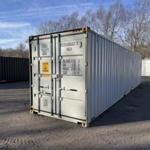 40ft New High Cube Shipping Container  -  Wind & Watertight  -  Gray  -  Unit DSZU480557-3
