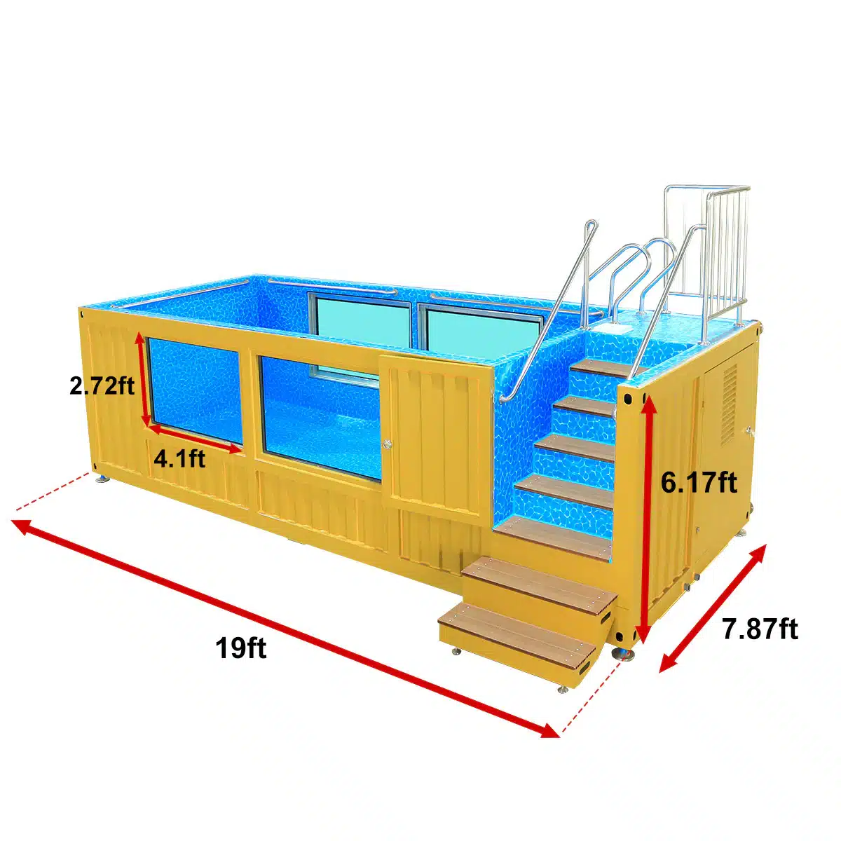 20ft Luxury Container Swimming Pool with Glass Viewing Panel - Image 14
