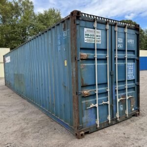 40ft Used High Cube Shipping Container  -  Wind & Watertight  -  Blue  -  Unit GESU514998-5