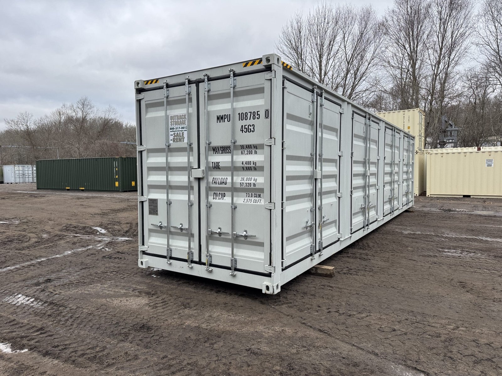 40ft New High Cube Shipping Container - Wind & Watertight - Lt Gray - Unit MMPU108785-0 - Image 8