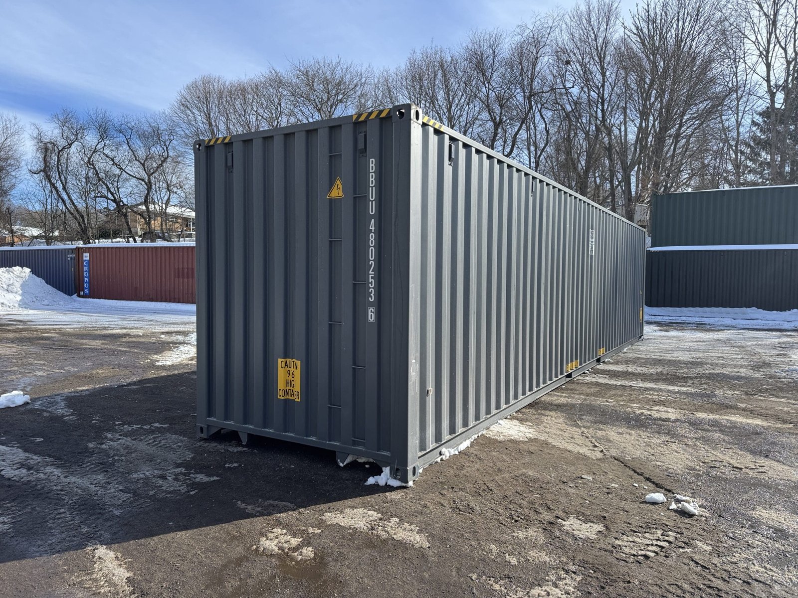 40ft New High Cube Shipping Container - Wind & Watertight - Gray - Unit BBUU480253-6 - Image 12