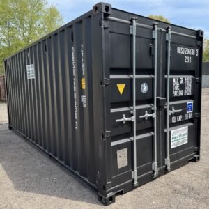 20ft New Shipping Container - Wind & Watertight - Black - Unit OBSU200630-3