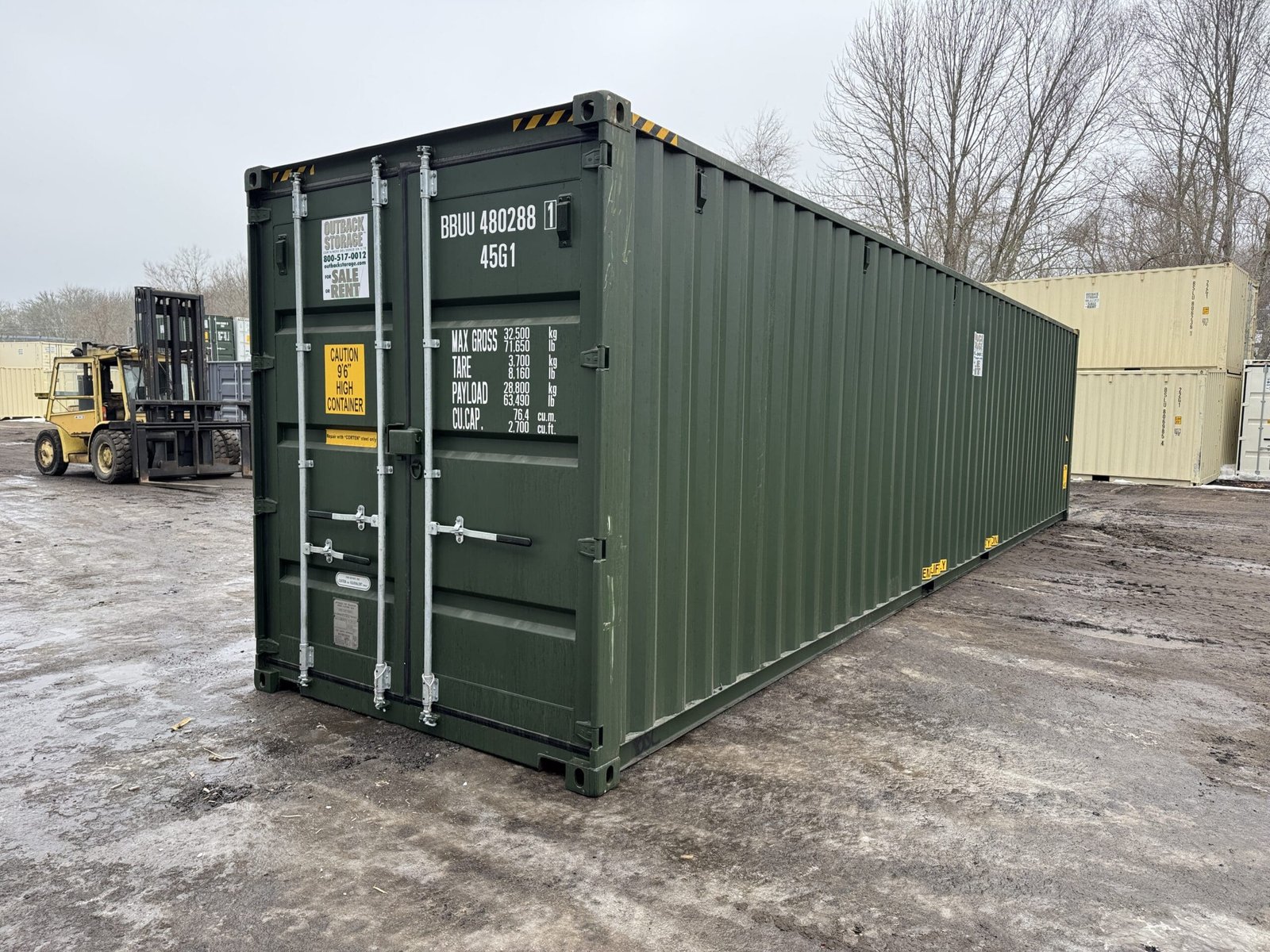 40ft New High Cube Shipping Container - Wind & Watertight - Green - Unit BBUU480288-1 - Image 8