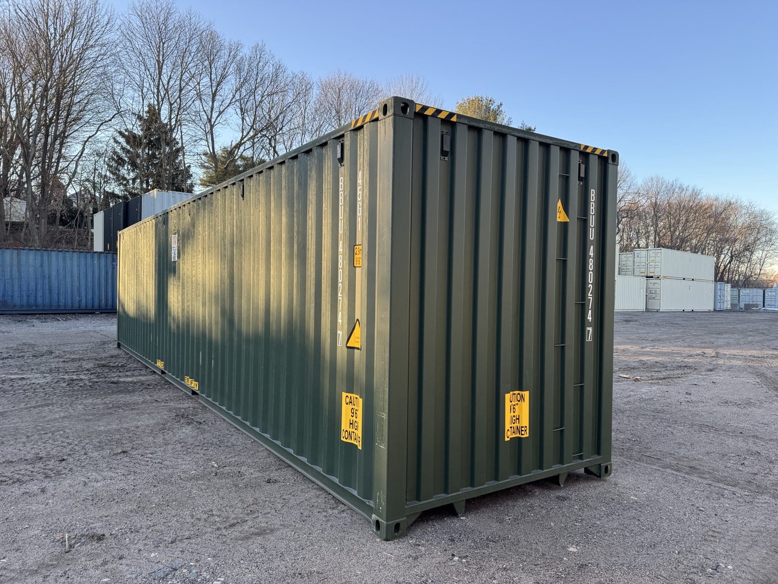 40ft New High Cube Shipping Container - Wind & Watertight - Green - Unit BBUU480274-7 - Image 9