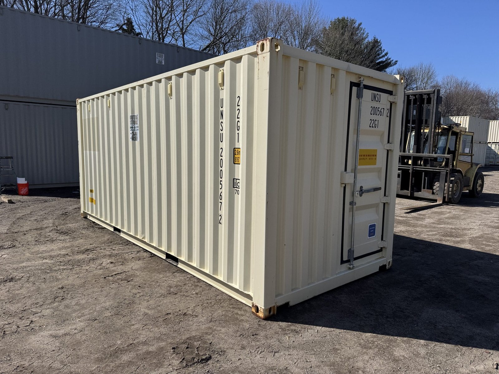 20ft Used Shipping Container - Wind & Watertight - Beige - Unit UNSU200567-2 - Image 12