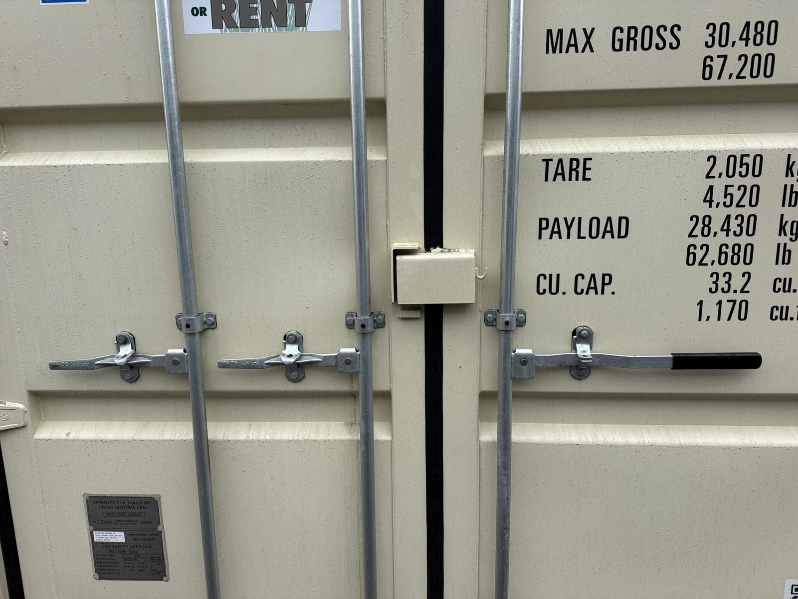 20ft New Shipping Container - Wind & Watertight - Beige - Unit TGSU245547-9 - Image 4