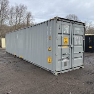 40ft New High Cube Shipping Container  -  Wind & Watertight  -  Gray  -  Unit CEUU480724-1
