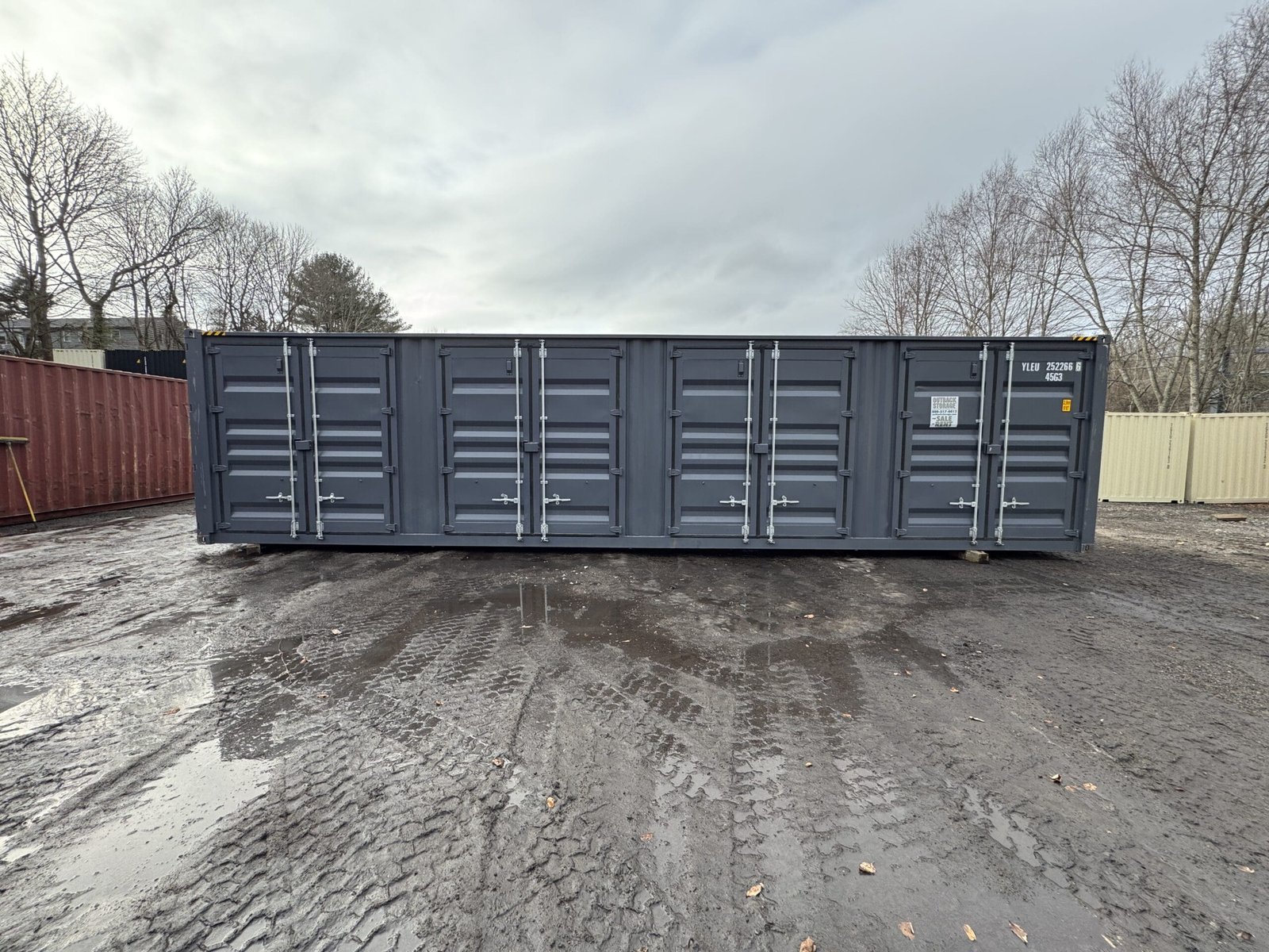 40ft New High Cube Shipping Container - Wind & Watertight - Dk Gray - Unit YLEU252266-6 - Image 9