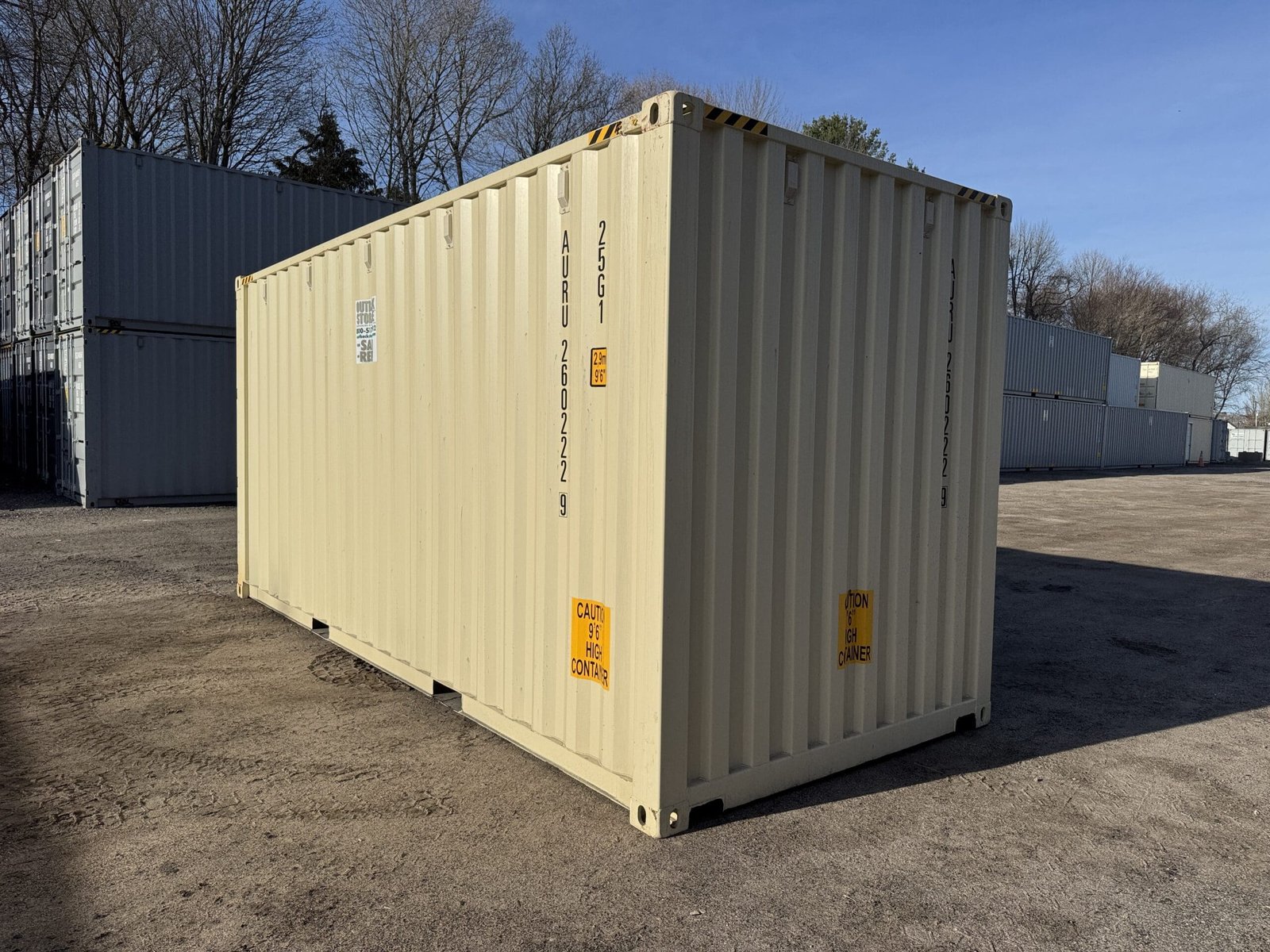 20ft New High Cube Shipping Container - Wind & Watertight - Beige - Unit AURU260222-9 - Image 10