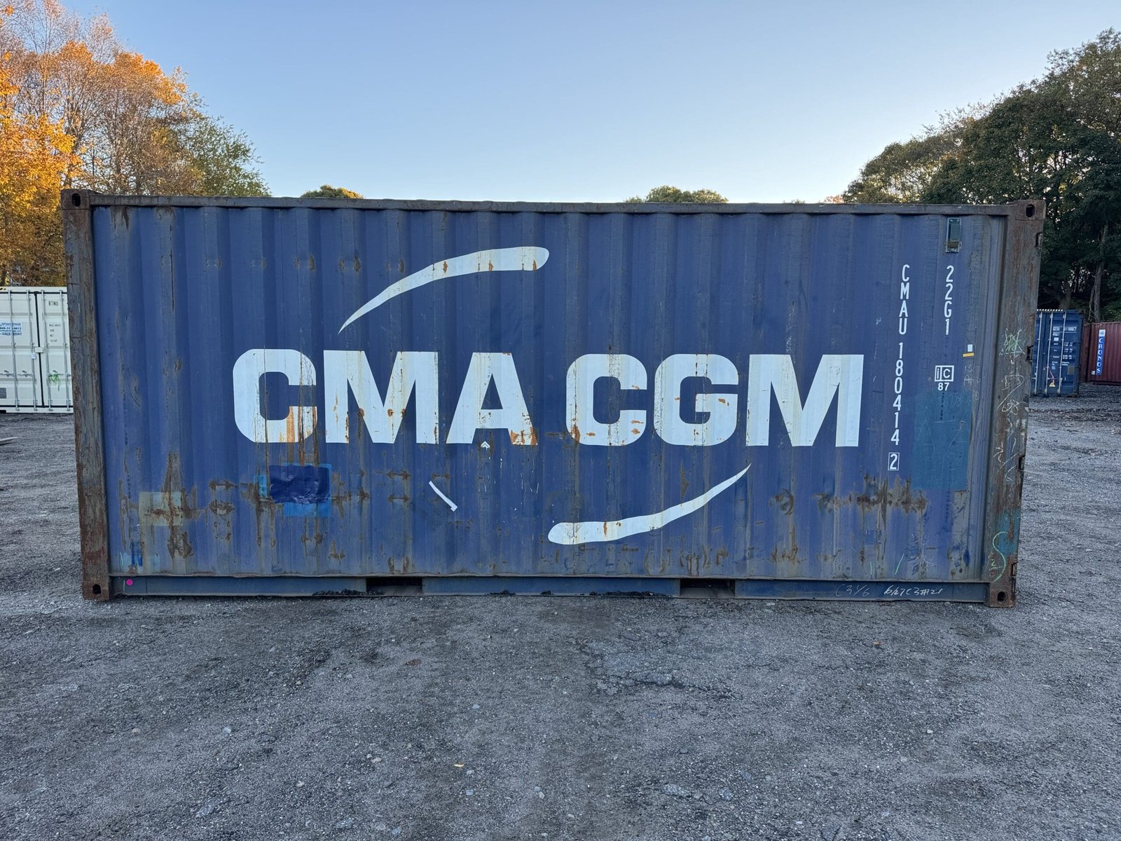 20ft Used Shipping Container - Wind & Watertight - Blue - Unit CMAU180414-2 - Image 12