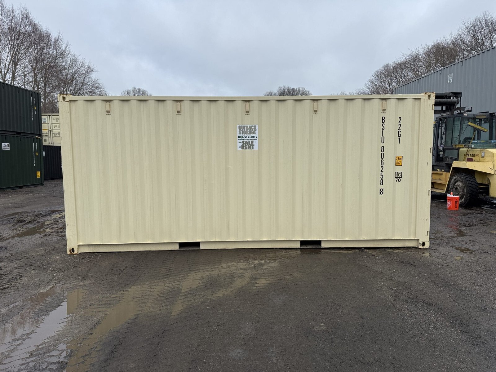 20ft New Shipping Container - Wind & Watertight - Beige - Unit BSLU806258-8 - Image 11