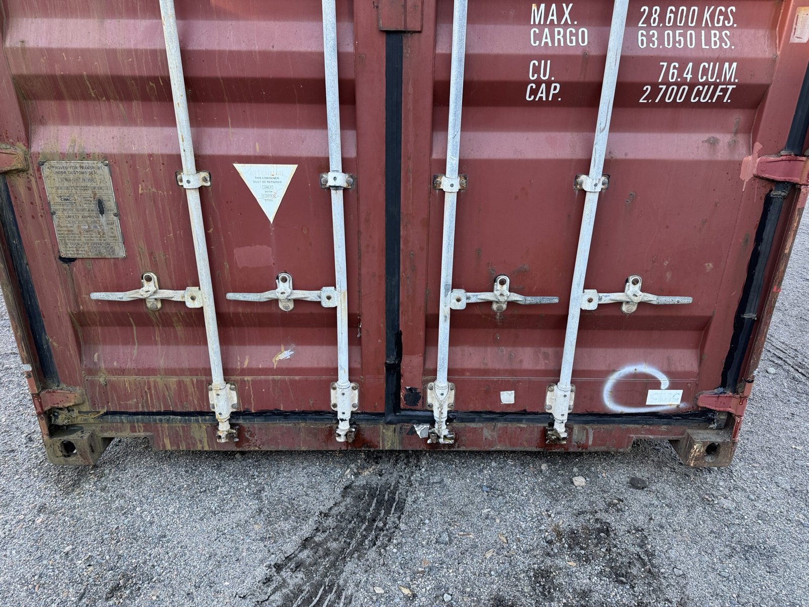 40ft Used High Cube Shipping Container - Wind & Watertight - Red - Unit CRXU986661-1 - Image 5