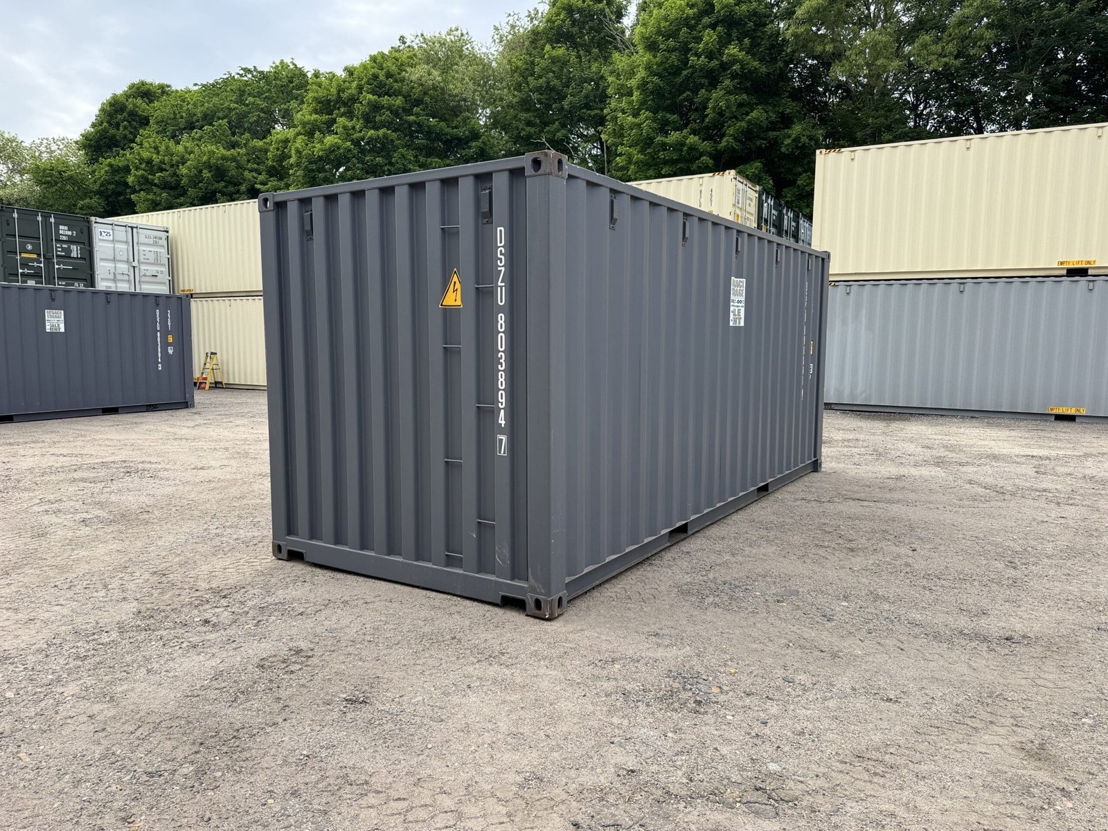 20ft New Shipping Container - Wind & Watertight - Gray - Unit DSZU803894-7 - Image 12