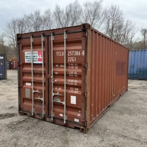 20ft Used Shipping Container - Wind & Watertight - Red - Unit TCLU257386-4