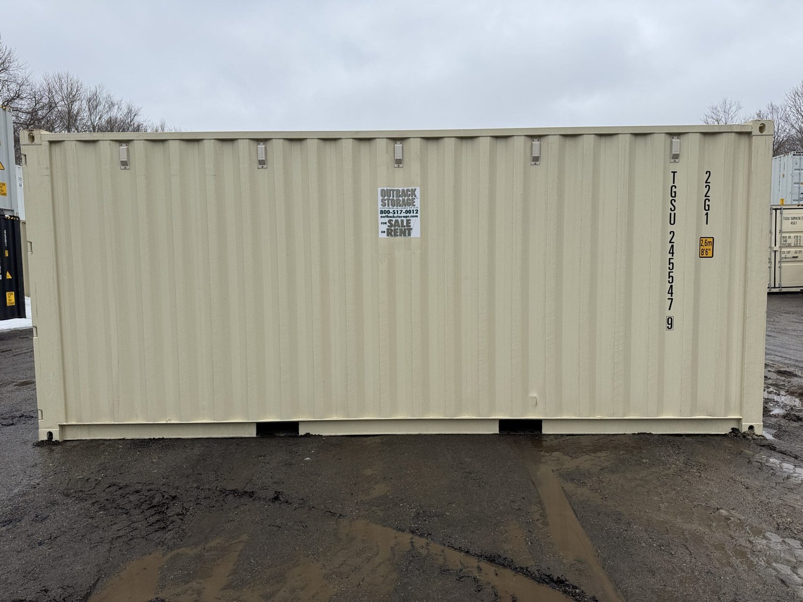 20ft New Shipping Container - Wind & Watertight - Beige - Unit TGSU245547-9 - Image 9