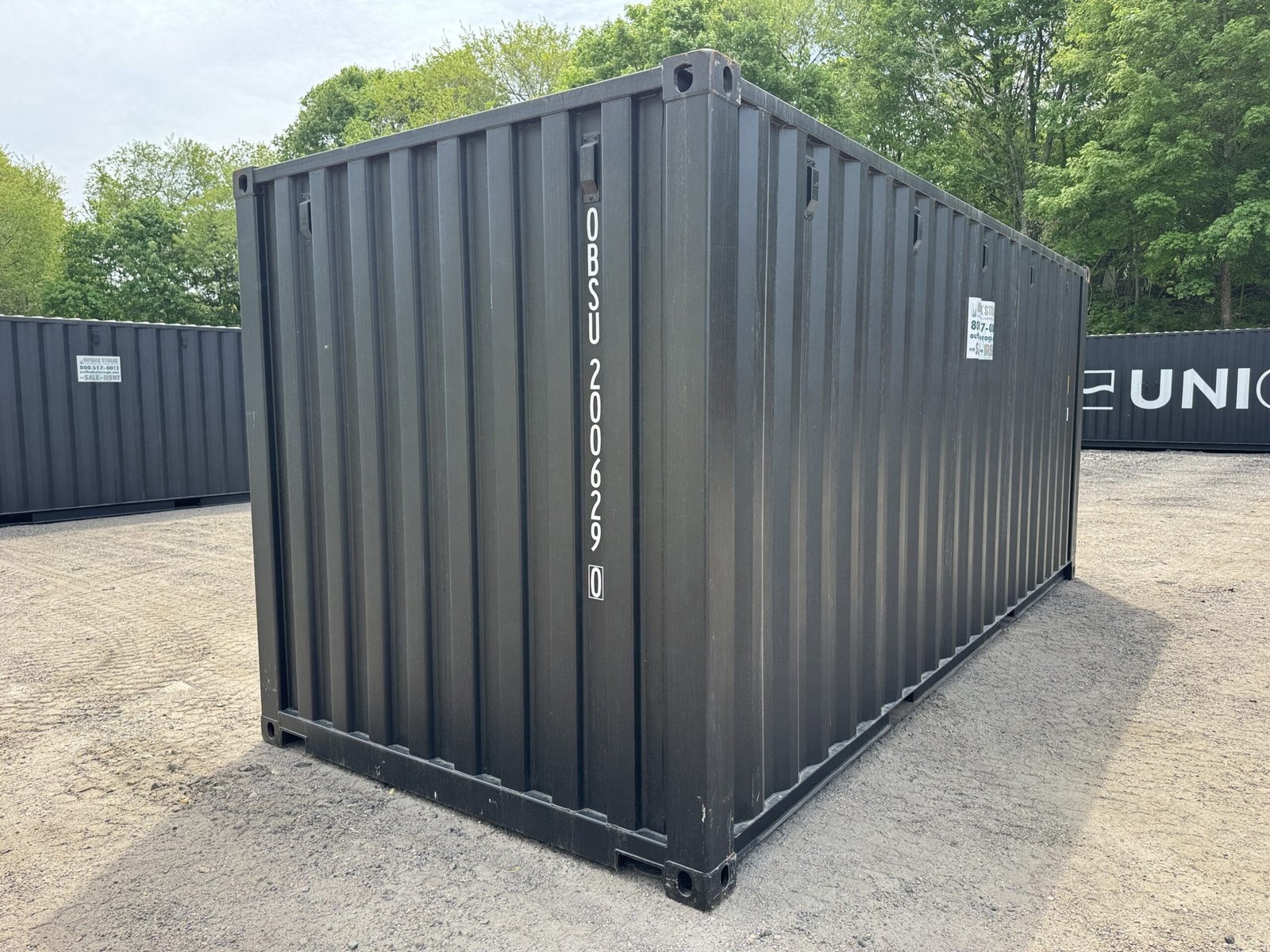 20ft New Shipping Container - Wind & Watertight - Black - Unit OBSU200629-0 - Image 10