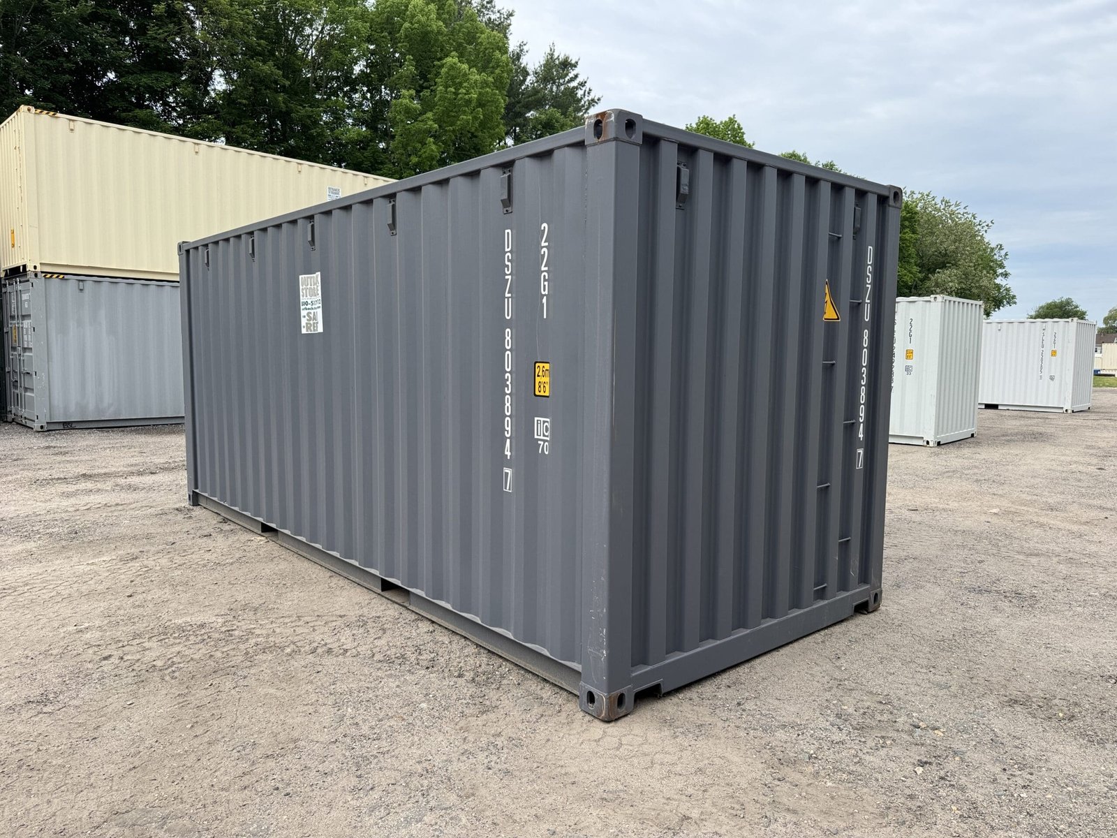 20ft New Shipping Container - Wind & Watertight - Gray - Unit DSZU803894-7 - Image 10