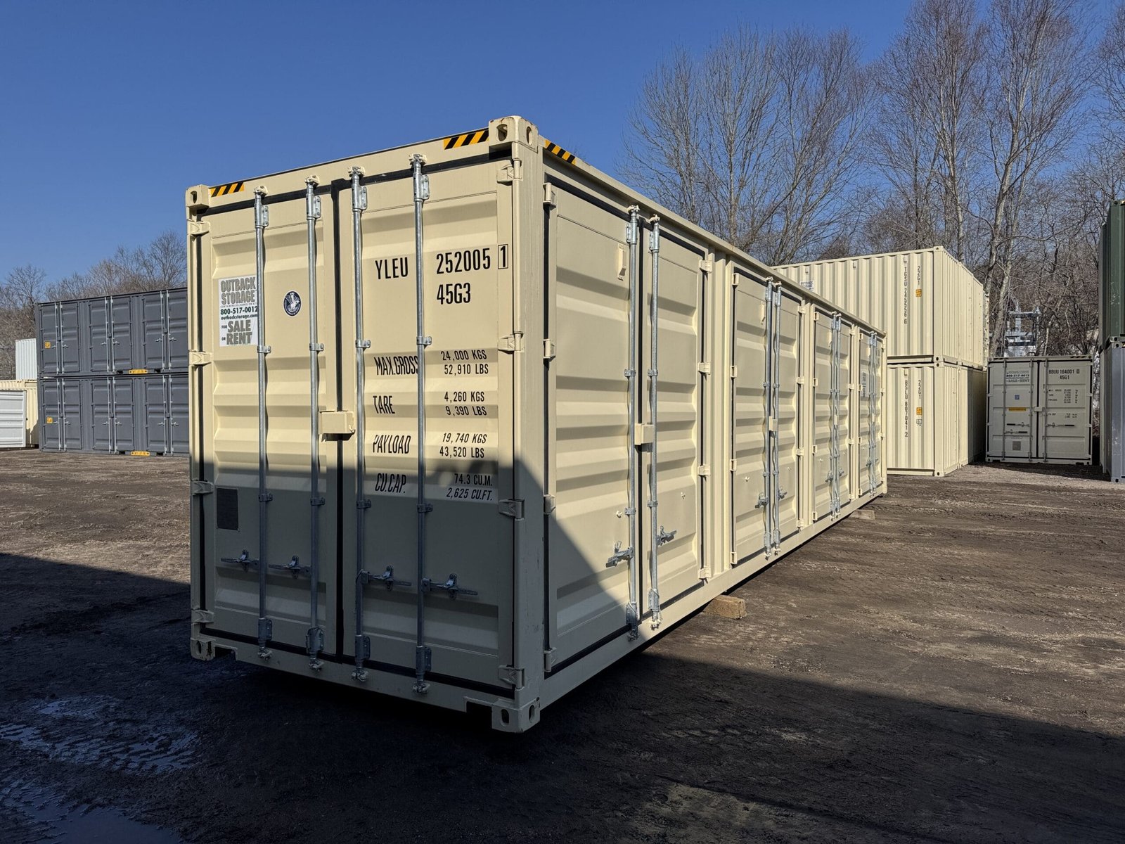 40ft New High Cube Shipping Container - Wind & Watertight - Beige - Unit YLEU252005-1 - Image 8