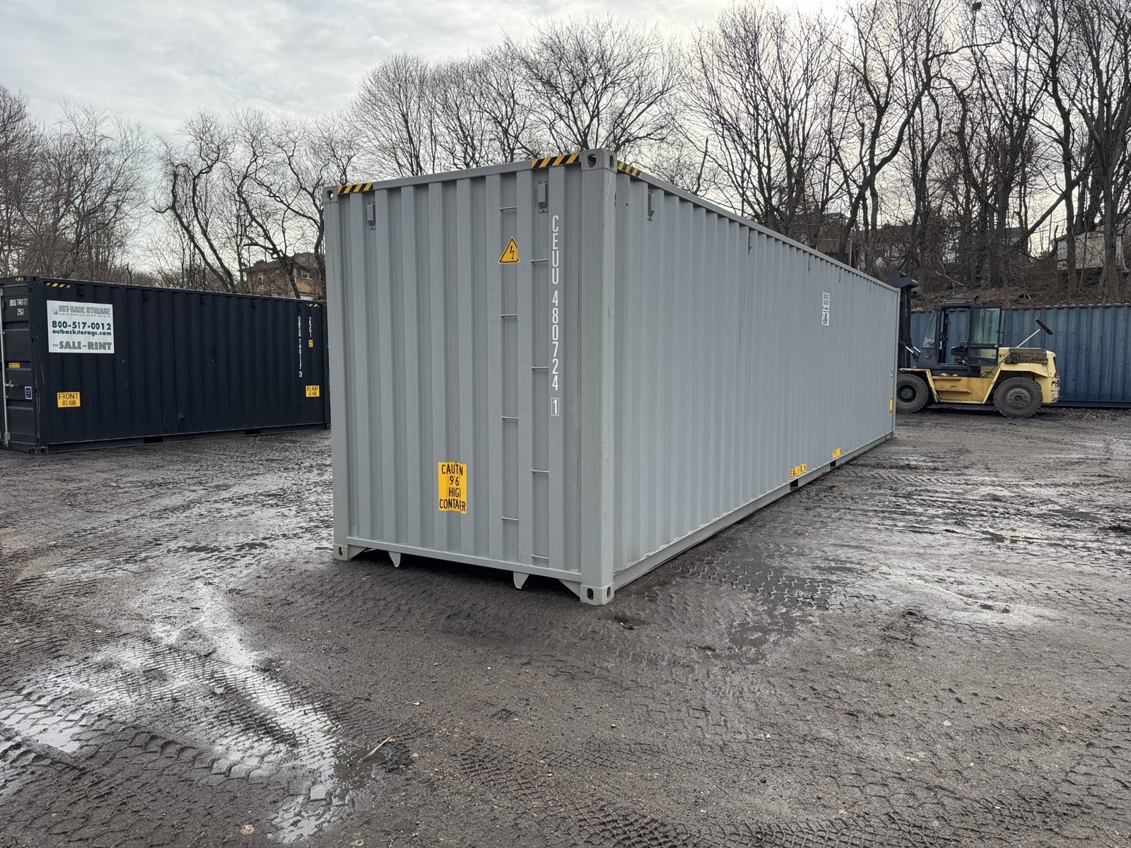 40ft New High Cube Shipping Container - Wind & Watertight - Gray - Unit CEUU480724-1 - Image 12