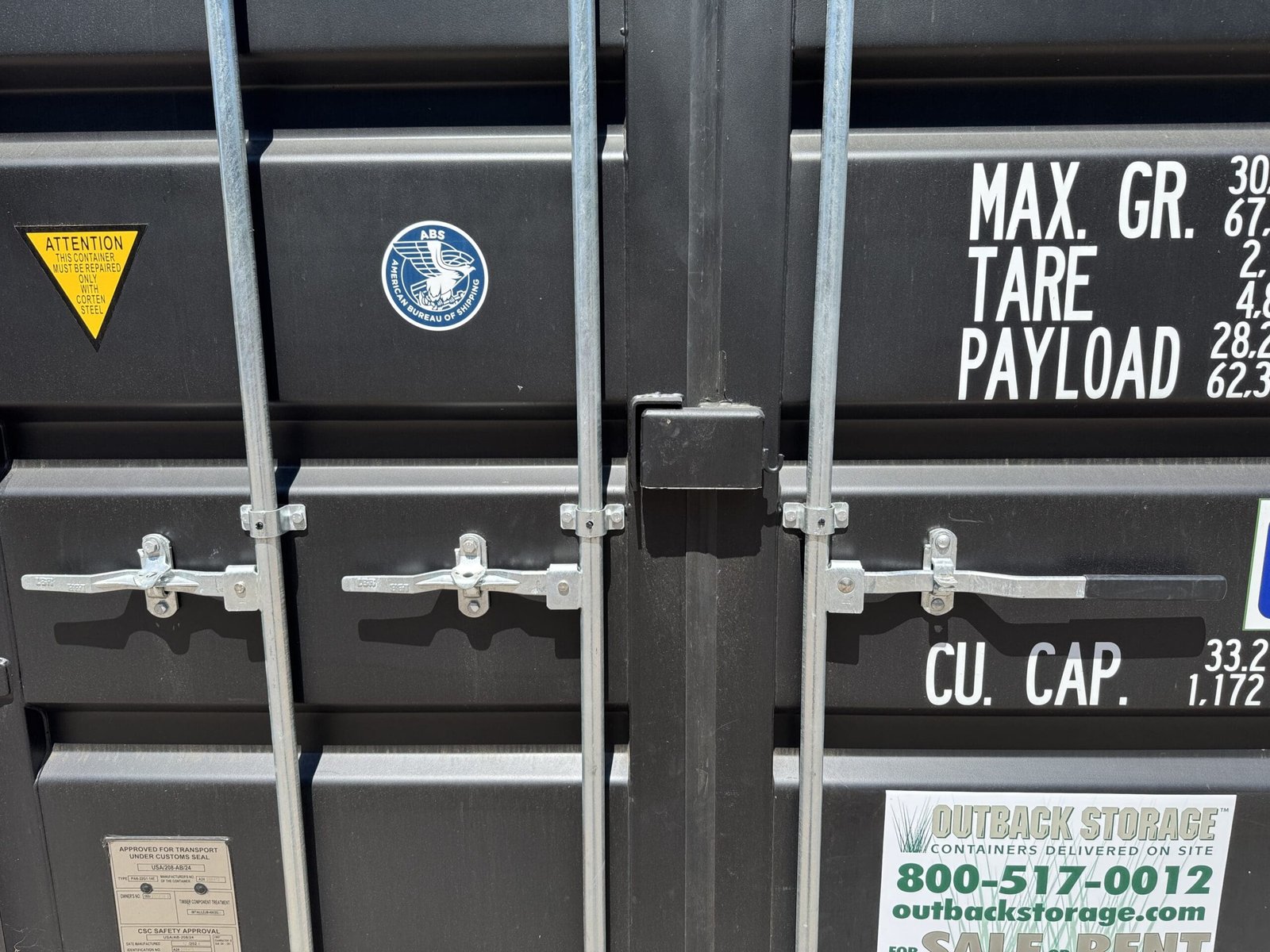 20ft New Shipping Container - Wind & Watertight - Black - Unit OBSU200639-2 - Image 4