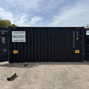 20ft New High Cube Shipping Container - Wind & Watertight - Black - Unit OBSU740110-5