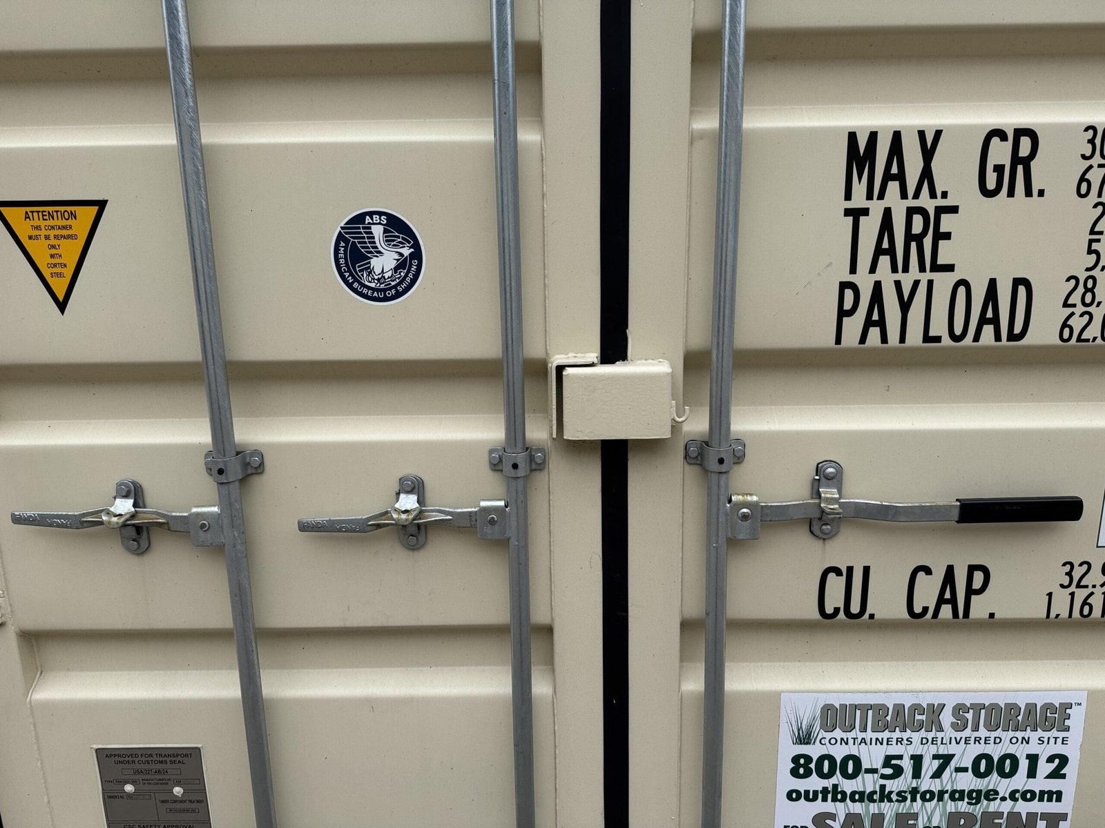 20ft New Shipping Container - Wind & Watertight - Beige - Unit FXLU320741-0 - Image 4